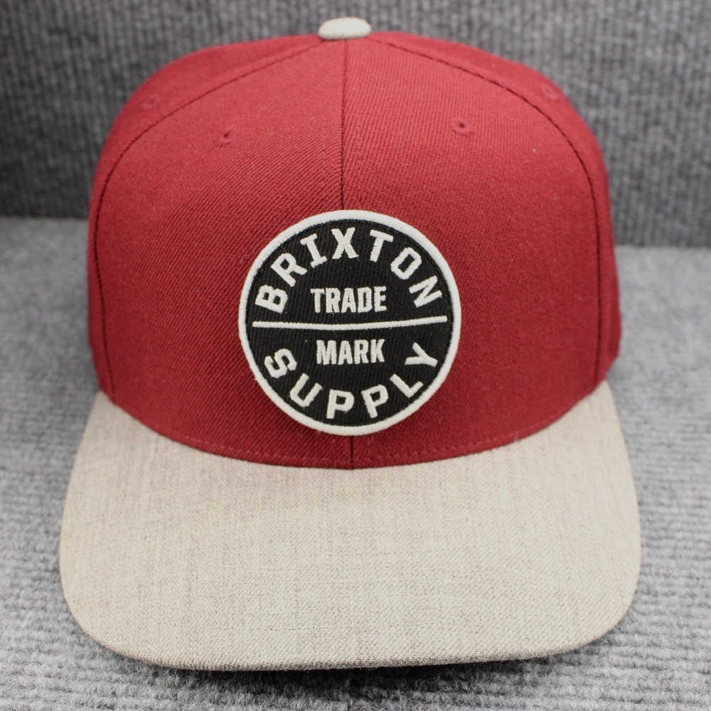 Brixton Supply Hat Cap Snapback Red Black Embroidered Skate Surf Streetwear Mens